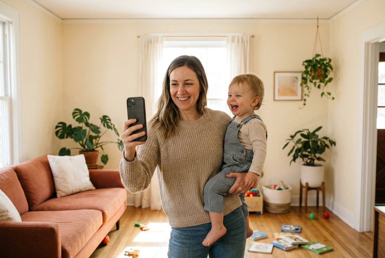 A happy parent and child in the DocVites community
